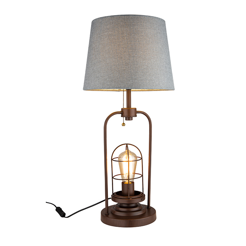 现代工业风实木房间灯网红小台灯北欧ins简约创意个性床头柜卧室