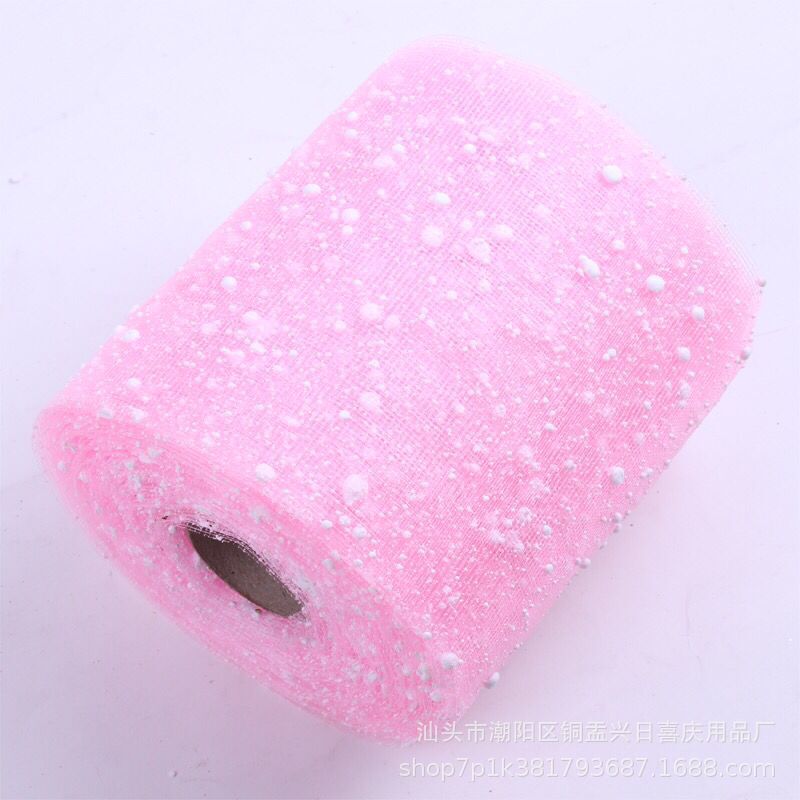 Hilo de punto de nieve 15cm de ancho de material de papel de embalaje de flores paquete al por mayor cabeza de flor de copo de nieve gasa tienda de flores suministros