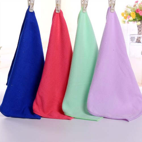 Microfiber gift small towel 25*25 kindergarten baby hand towel plain soft manufacturer wholesale