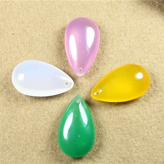 天然巴西冰润玉髓大水滴玉石吊坠挂件 手工DIY饰品项链毛衣链配饰