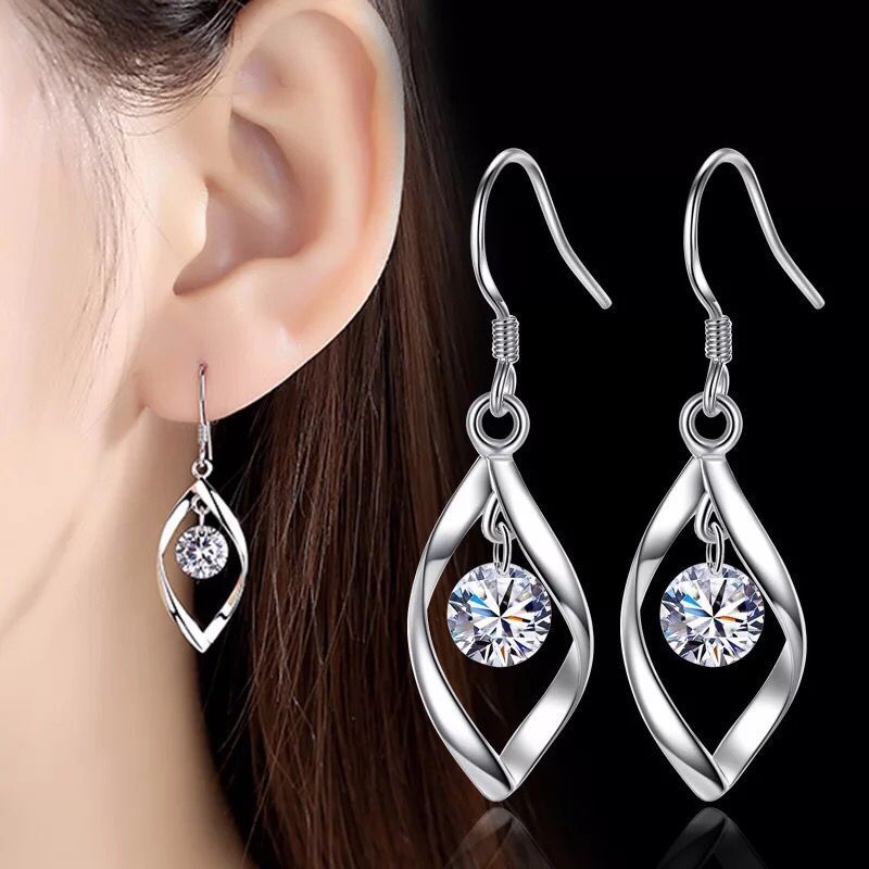 Sterling Silver Earrings Earrings have more cash than can be accounted for temperament the republic of korea Simplicity Versatile Copper-nickel alloy Gold Sterling Silver ear hook