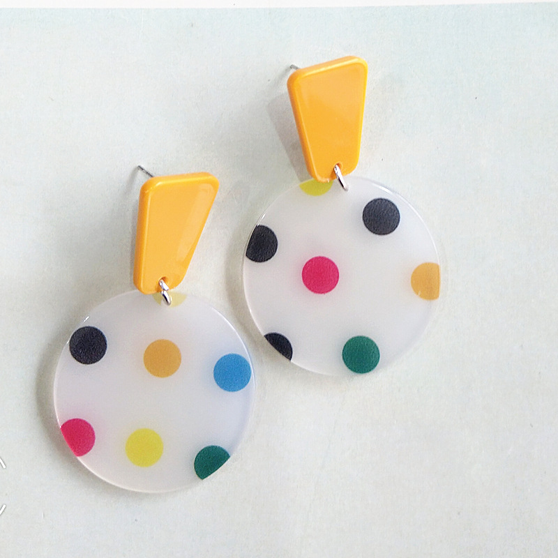 7g Weight No Inlaid Inlay Material Earrings Classification Housewarming, Anniversary, Business, Wedding, Travel, Birthday, Festival Occasion Arylic Material Geometric Pattern Women'S Gender Black&White Color Table Tennis Racket Round Spotted Pattern Earrings 6