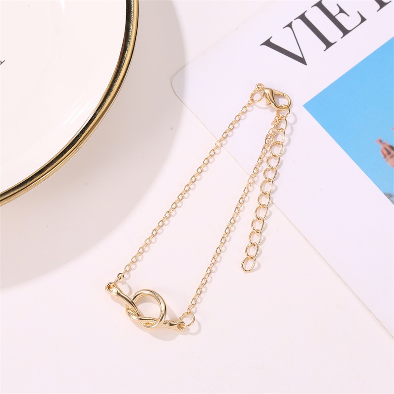 New Style Footwear Metal Knotted Ladies Anklet Fashion Geometric Couple Anklet Wholesale display picture 4