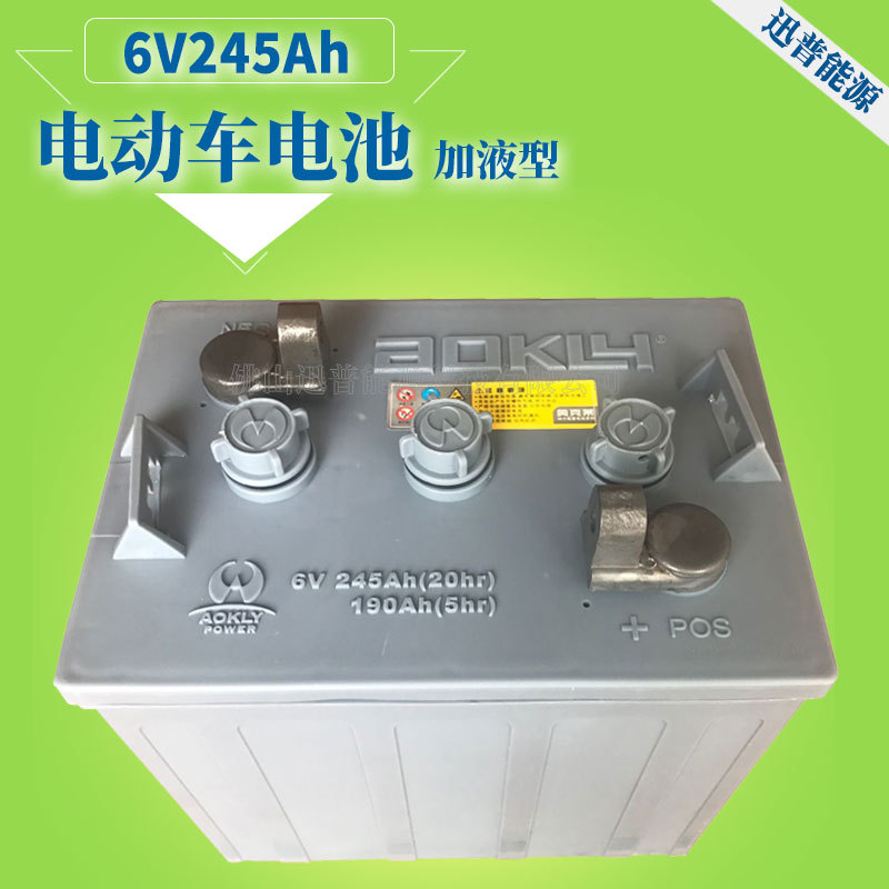 游览观光电动车蓄电池电瓶6V245Ah/3EV190奥克莱AOKLY动力电池