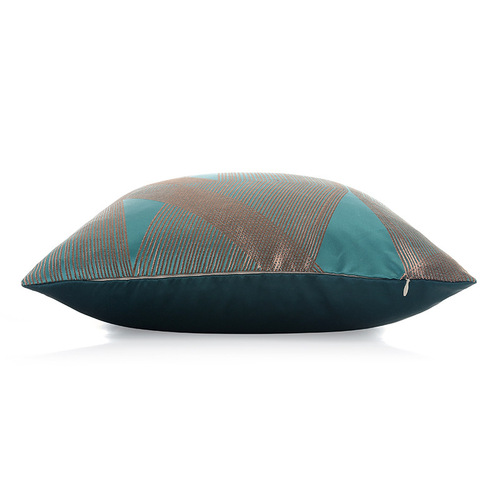 Dark green satin jacquard pillowcase model room living room bedroom bedside cushion soft package light luxury pillow wholesale