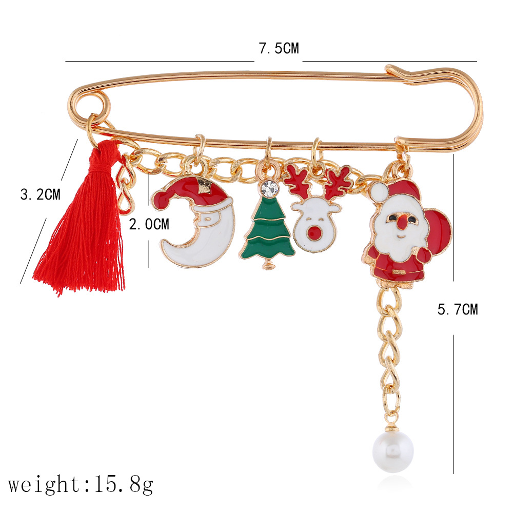 Fashion Christmas Tree Santa Claus Snowman Alloy Enamel Rhinestones Women's Brooches display picture 1