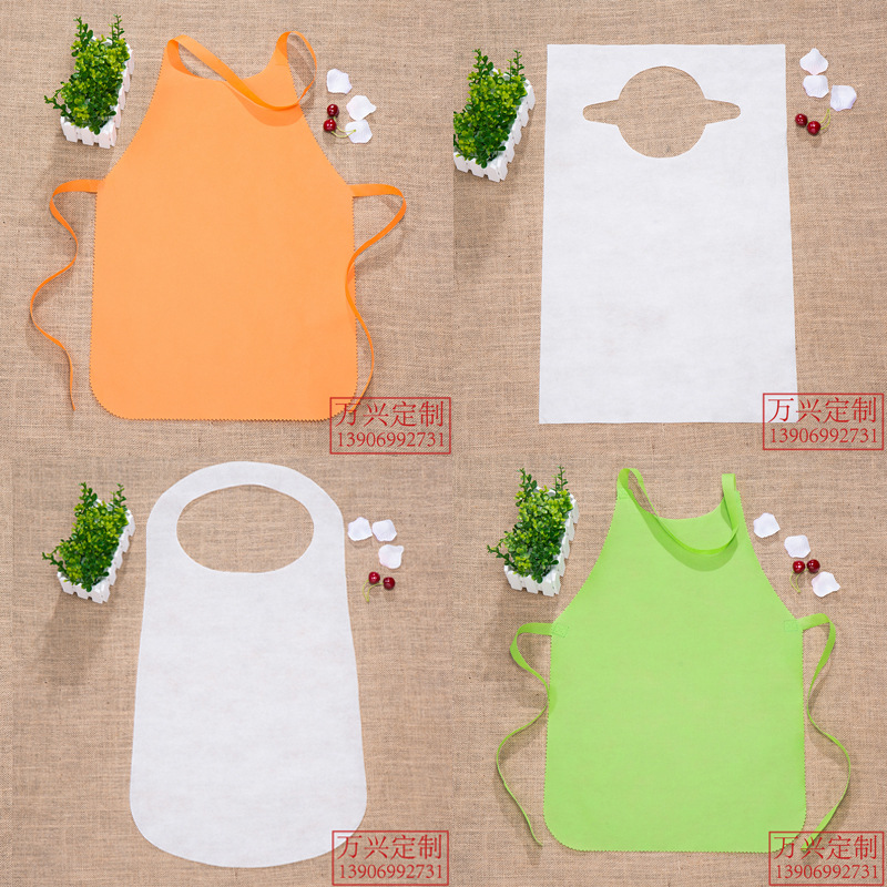 Manufactor Thin section antifouling disposable apron Socket Non-woven fabric customized Restaurant Hot Pot Bibs Customized logo advertisement