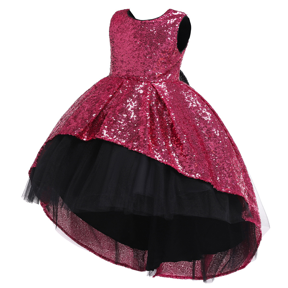 Populaire Filles Paillettes Robe Enfants De Fuite Parapluie Princesse Robe Filles De Mariage Robe De Fleur Enfants display picture 14