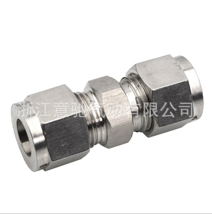 304卡套式不锈钢 PC 直通终端 PU不锈钢 金属接头