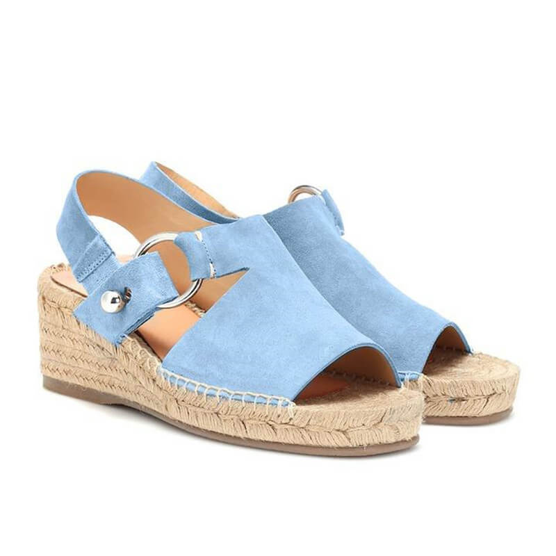 Popular Foreign Trade Product: European And American Style Straw-woven Thick-soled Slip-on Women's Wedge Heel Large Size_vogvips.com