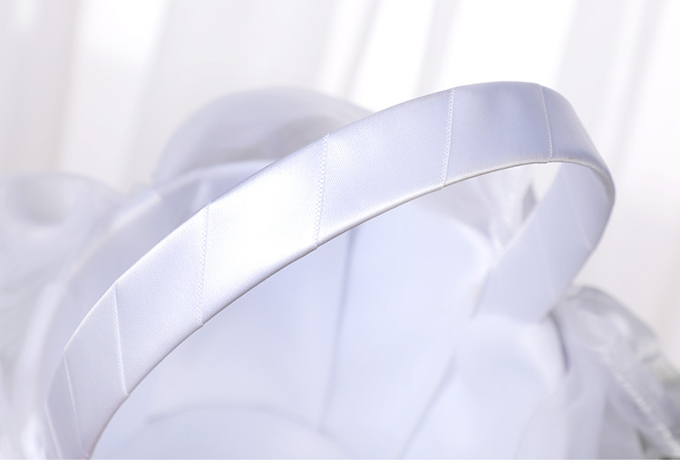 Western-style white flower basket wedding flower scattering, lace bow flower basket, flower girl carrying basket wedding supplies wholesale detail image 11