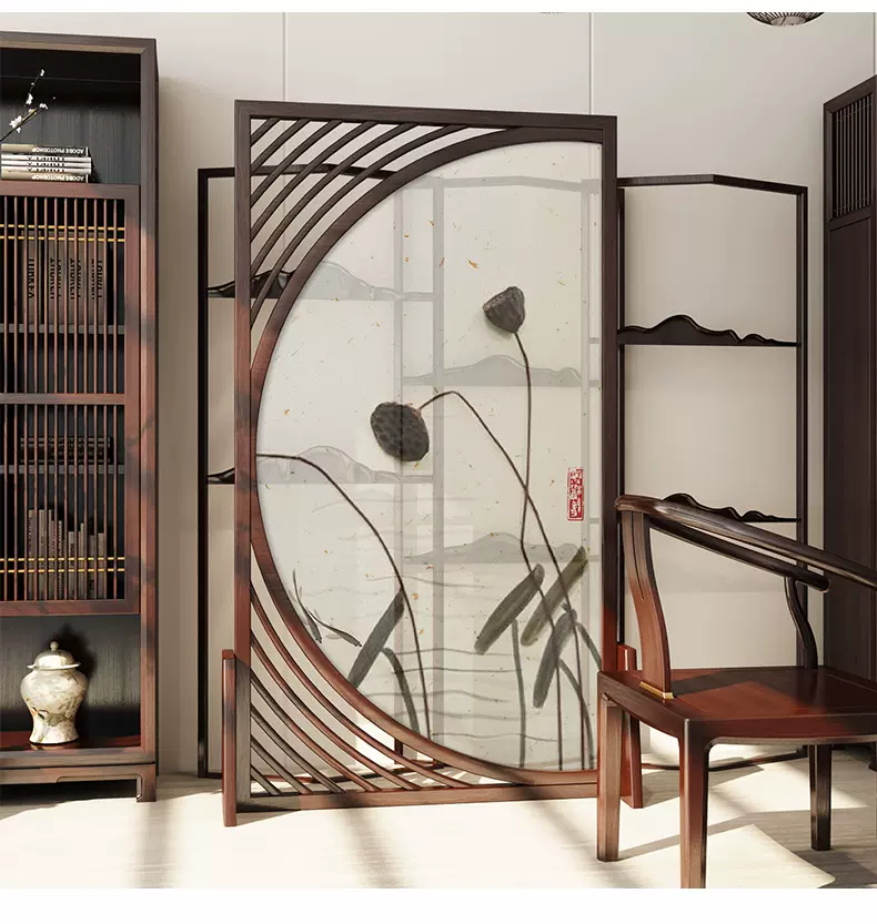 新中式实木屏风隔断客厅卧室玄关简约现代隔断屏风禅意茶室移隔断
