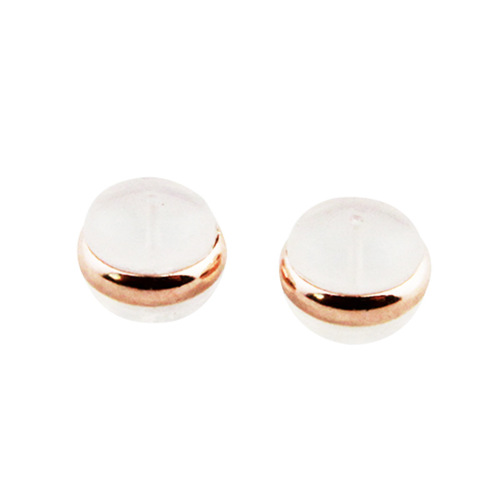 Wholesale silver transparent silicone ear plugs, copper-plated K gold ring-wrapped silicone ear plugs, transparent ear caps and ear buckles