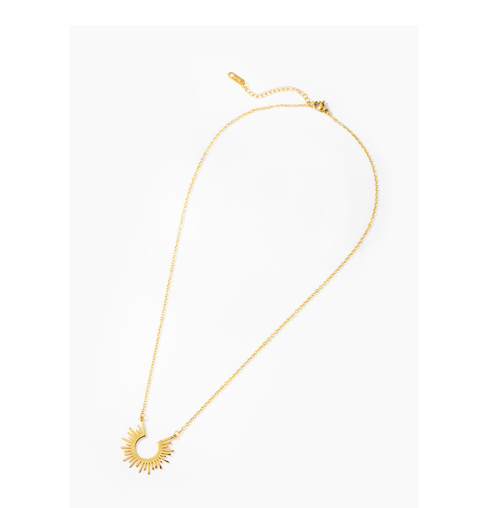 10g Weight PVD Coated Gold Plating Process PVD Coated 18K Gold Real Gold Plated Geometric 304 Stainless Steel Simple Style Waterproof Non Tarnish 304 Stainless Steel Necklace