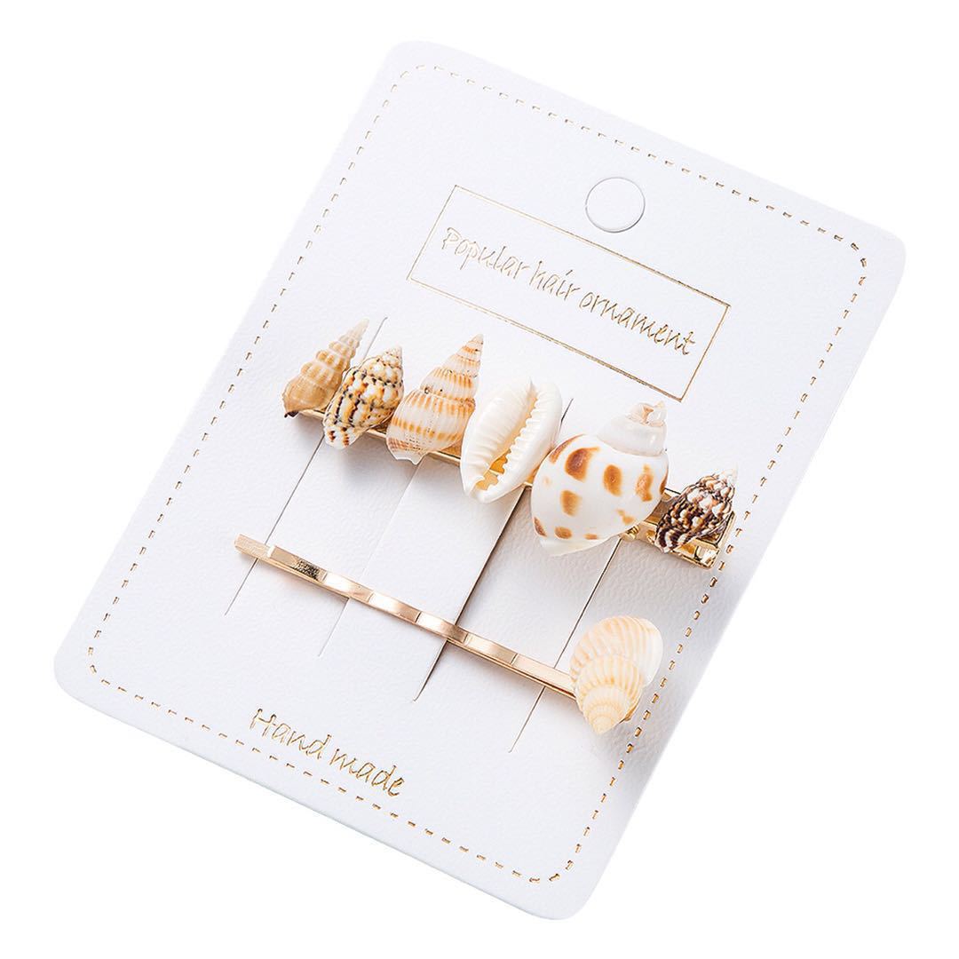 11g Weight Hair Clip Hair Accessories Type 1 Set Quantity Holiday, Travel Occasion Shell Material Shell Pattern All Seasons Season Women's Gender Marine Style Style Marine Style Women's Shell Shell Hair Clip 2