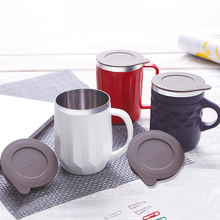 厂家直销创意304不锈钢保温杯带手柄 随手带盖马克杯 定制咖啡杯