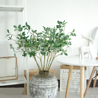 仿真米子叶长枝落地树枝婚庆路引家居装饰假树简约枝叶盆景插花