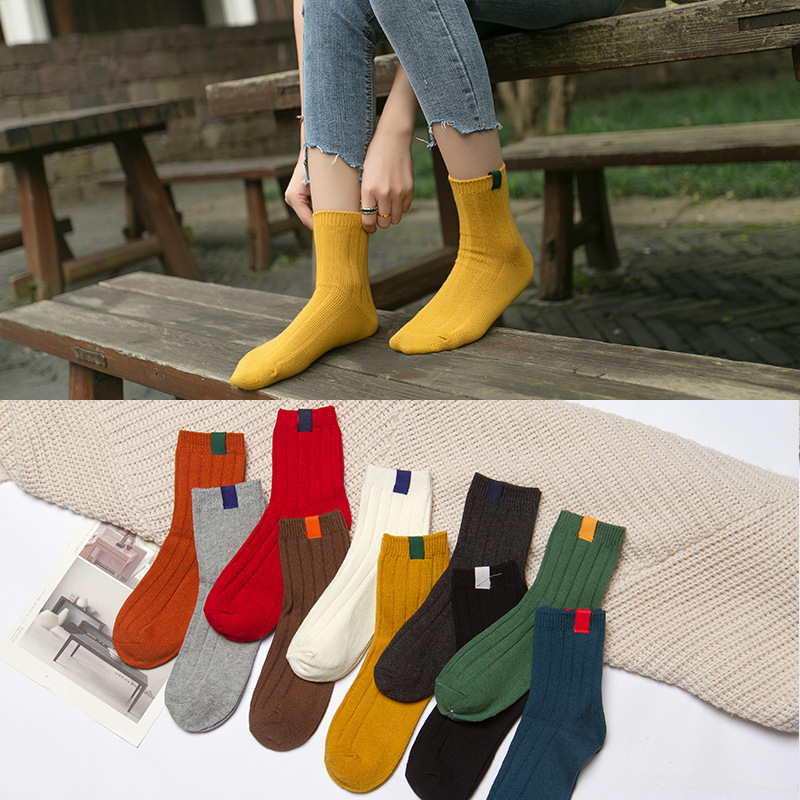 Spring fashion Cotton Socks personality Thick lines adult Socks Sweat Deodorant Medium hose wholesale