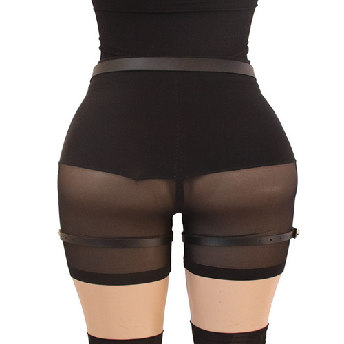 Punk belt European and American Harajuku style PU belt leg ring produced by own leather goods factory nightclub leg ring strap