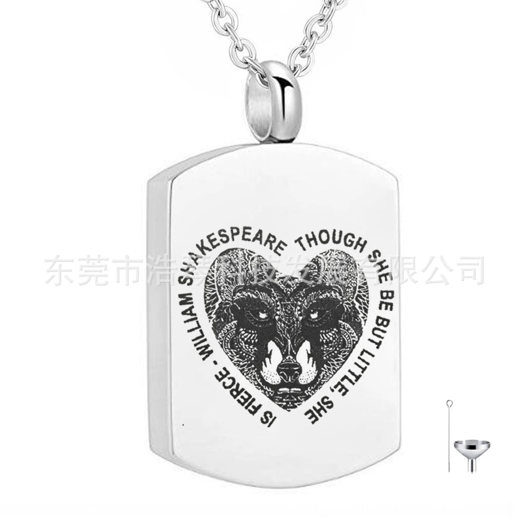 Европейские и американские популярные ювелирные изделия моды военный бренд флакон духов кулон памятные ПЭТ пепла шкатулка кулон ожерелье