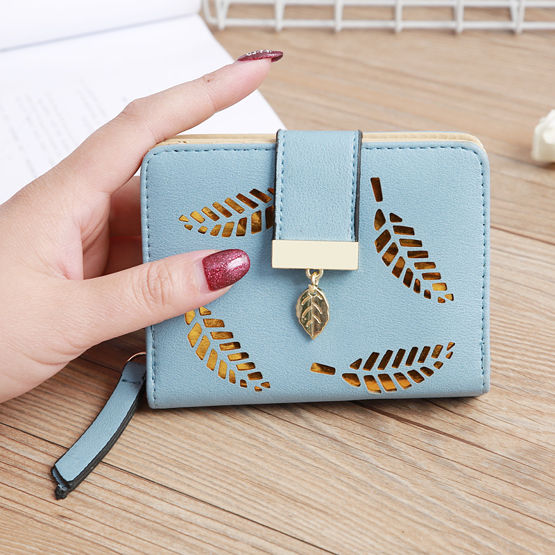 Korean Hollow Leaf Flower Two Fold Wallet display picture 25