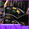 Ceramic sushi disk beautiful disk black matte creative home vegetable dish fan -shaped dish snack dishes dishes