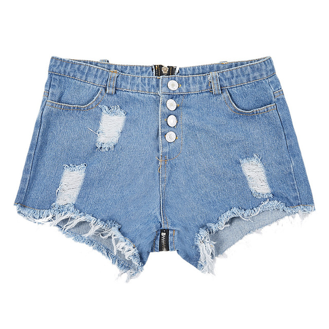 New Korean version of summer jeans hot pants super short nightclub women’s sexy high waist hole