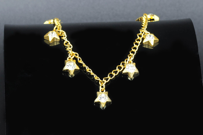 Fashion Geometric Stainless Steel Inlay Zircon Womenu0027S Anklet 1 Piece