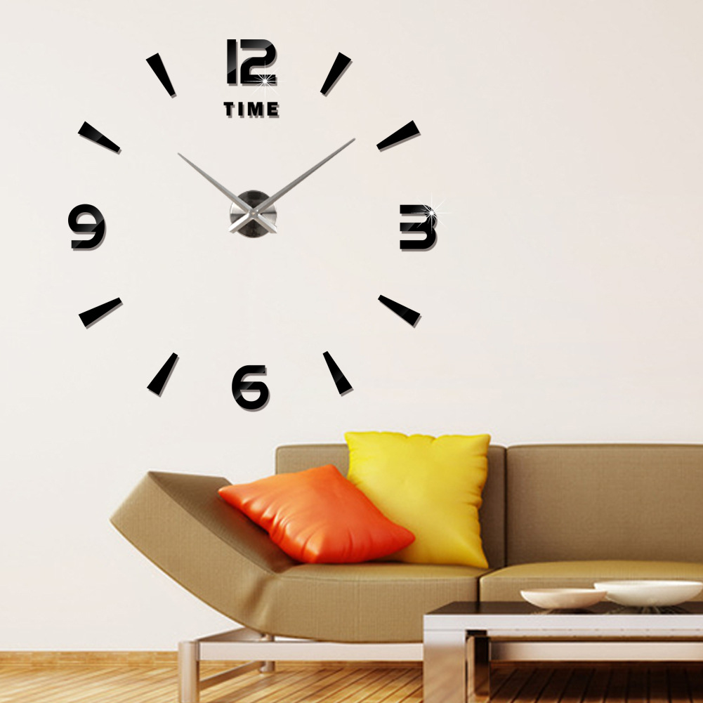 Venta caliente transfronteriza espejo creativo etiqueta de la pared reloj DIY de gran tamaño EVA espejo Reloj de pared simple reloj