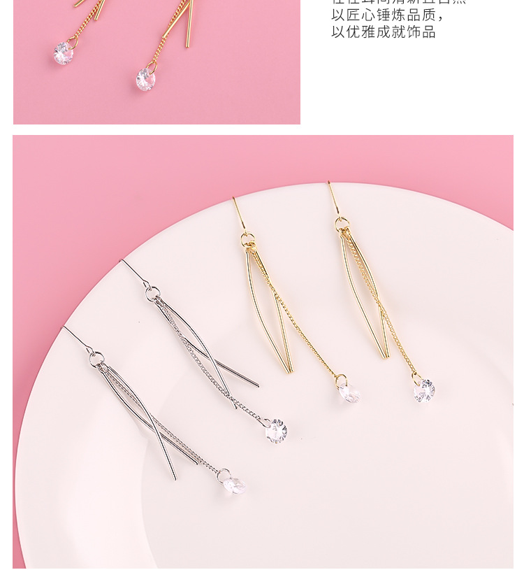 韩版流苏锆石耳坠女ins925银针耳钉长款个性气质耳饰厂家批发详情图11