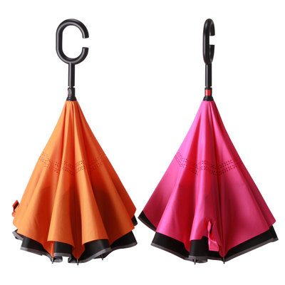 可站立C型汽车反向伞双层儿童手开防晒免持晴雨伞长柄伞定制LOGO|ms