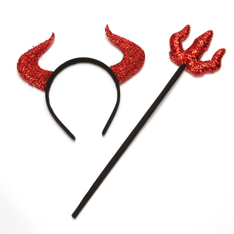 Halloween cabeza hebilla tocado diadema horquilla cuerno diadema tenedor Halloween decoración decoraciones de la Danza del partido