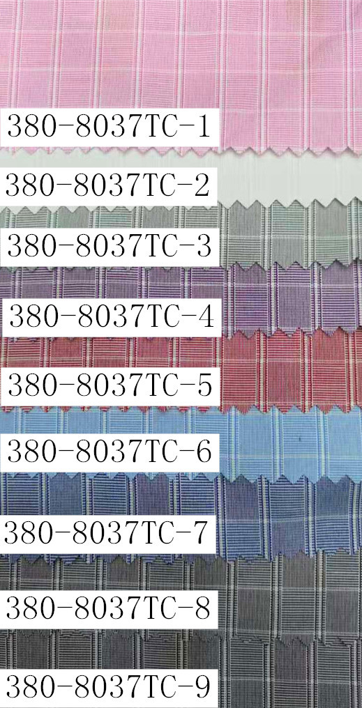 现货供应涤棉格子衬衫布料