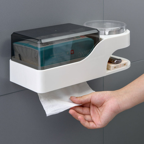 Creative home punch-free hotel paper towel holder toilet tissue box with ashtray wholesale