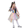 Children's nail sequins, evening dress, rainbow skirt, halloween, cosplay