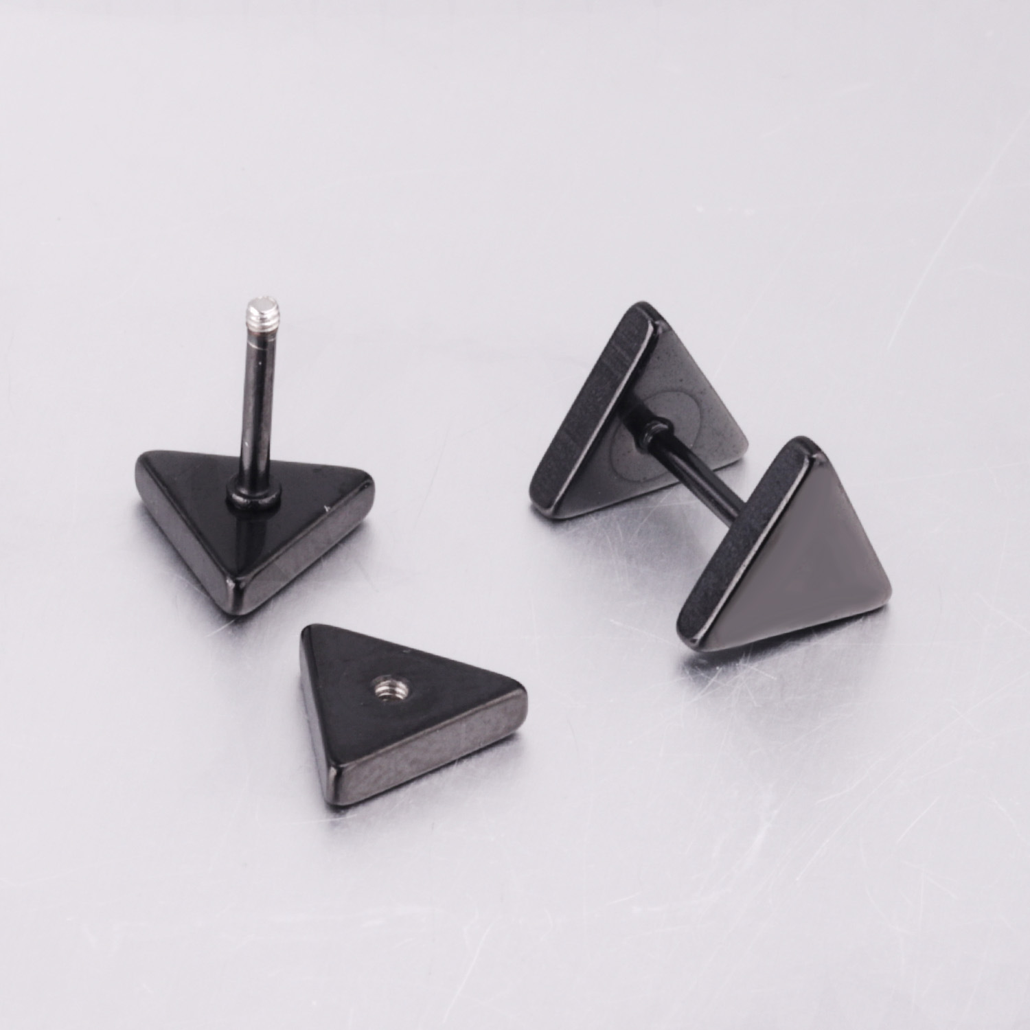Simple Style Triangle Stainless Steel Plating Ear Studs 1 Pair display picture 11