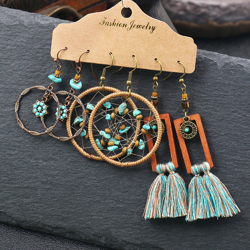 Ethnic Style Geometric Tassel Alloy Plating Women's Drop Earrings display picture 5