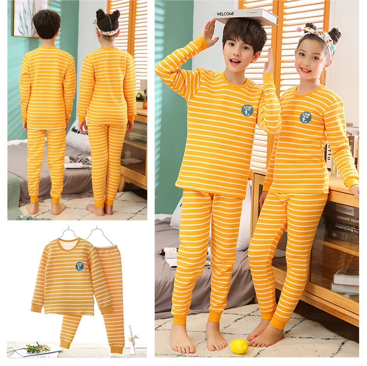 teenage clothes 100-170cm unisex winter thicken pajamas baby warm sleepwear kids pure cotton botton pyjamas sets child clothes cotton baby nightgown