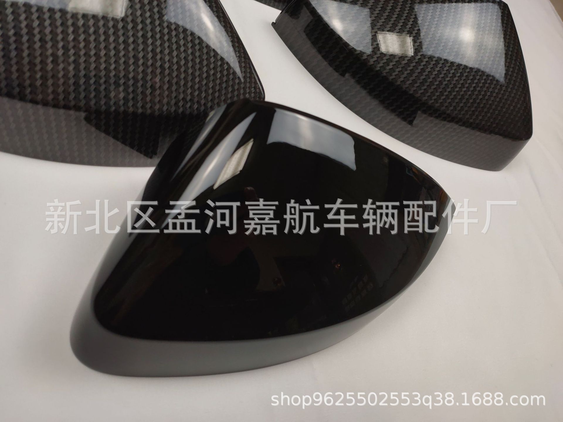 适用于A3亮黑倒车镜外壳A3碳纤维纹路后视镜壳倒车镜改装外壳