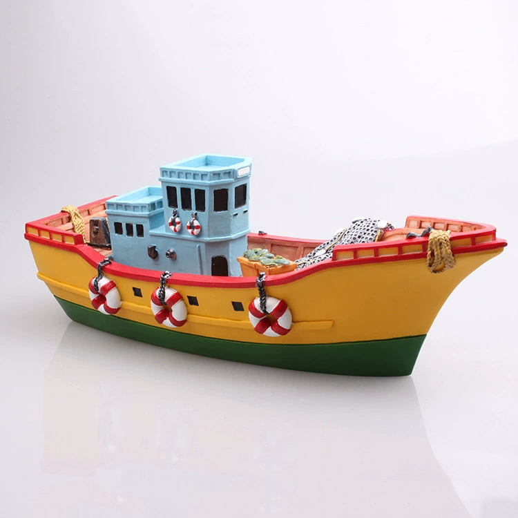 Смола рыбацкая лодка 31 см Смола креативная игрушка Смола рыбацкая лодка Средиземноморский стиль подарок бар украшения реквизит