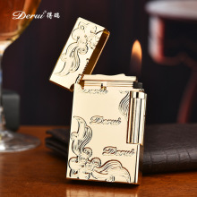 德瑞啷声打火机磨轮充气体打火机 高档礼品盒装朗声打火机 朗森
