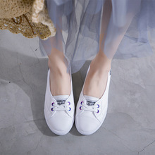頭層牛皮百搭護士女單鞋2022春夏季平底韓版學生淺口小白鞋