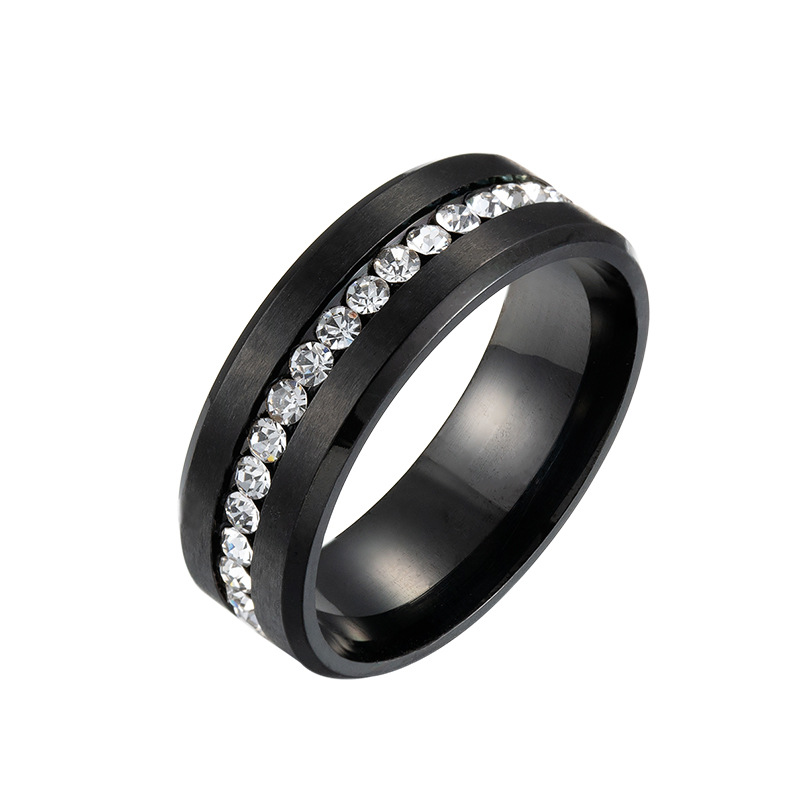 Simple Wide Single Row Full Diamond Zircon Ring display picture 9