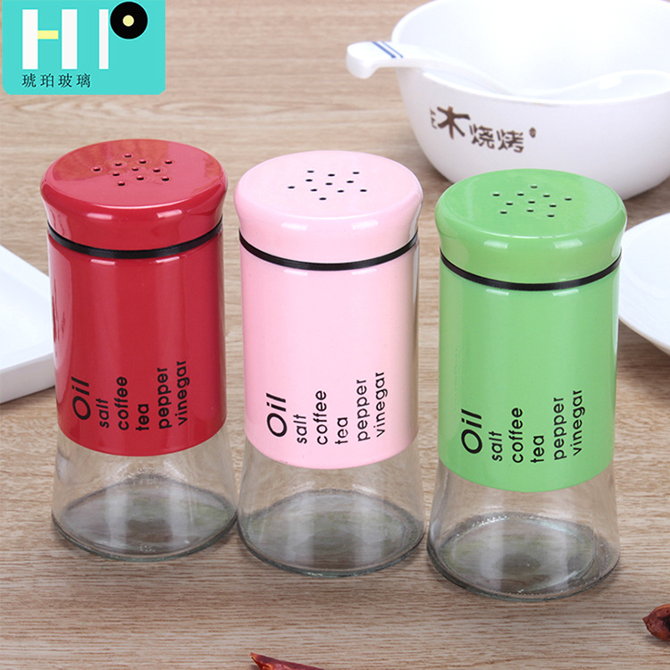 Cross-border kitchen glass seasoning bottle salt and pepper glass…