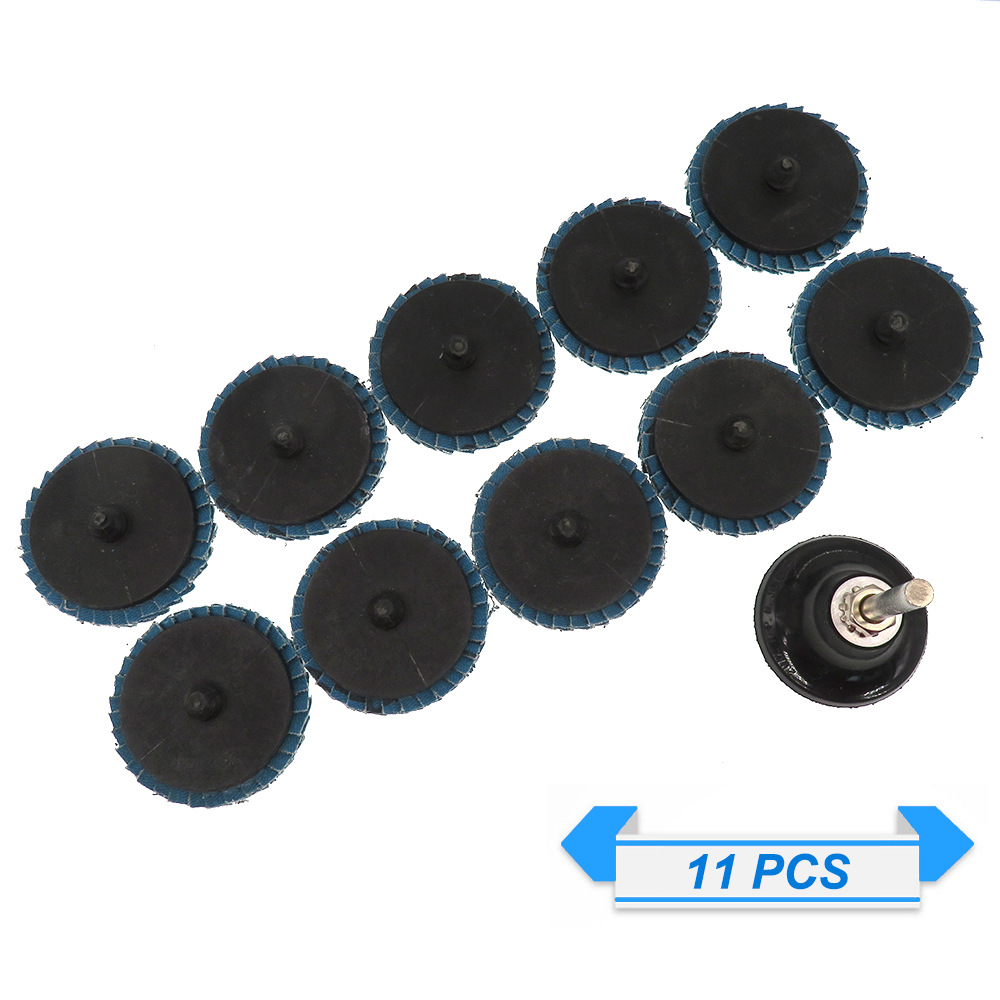 跨境货源 2寸11件套转矩百叶片抛光轮角磨机百叶轮金属打磨抛光片