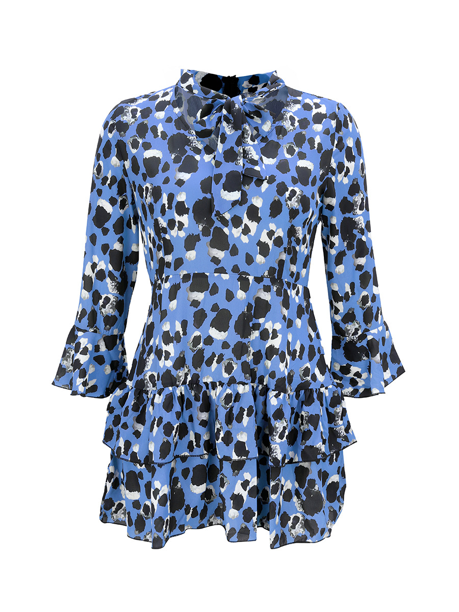 fashion printed nine-point sleeve dress NSAL2865