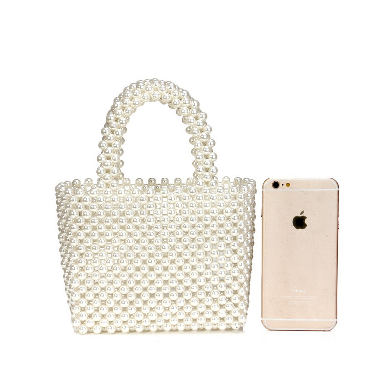 New Ladies Pearl Bag Fashion Handbag Hand-beaded Woven Bag Wholesale Nihaojewelry display picture 5