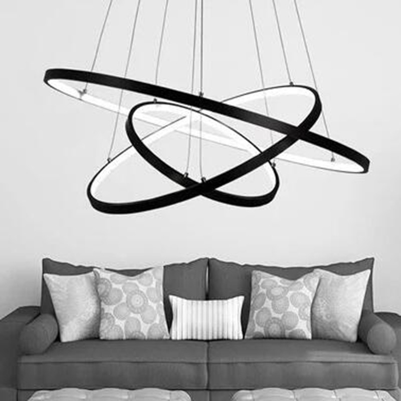 现代简约led吊灯创意艺术个性餐厅灯铝圈圆形客厅卧室圆圈环形灯