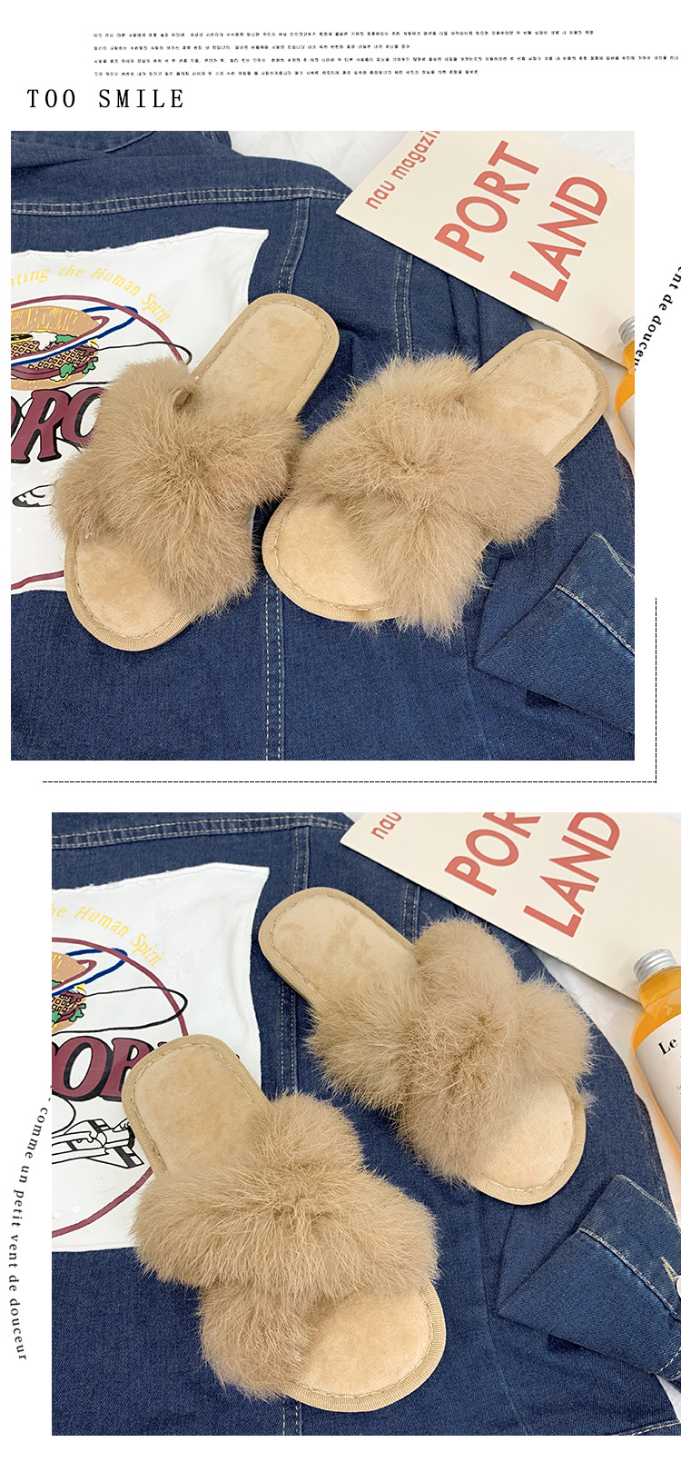 autumn  non-slip wear-resistant plush slippers NSPE21672