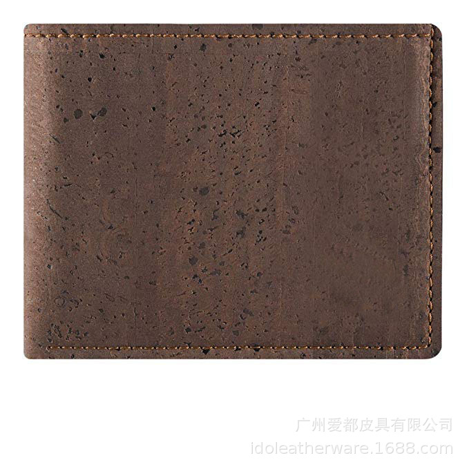 厂家生产RFID软木纹仿皮钱夹欧美风时尚PU钱包卡包礼品定制批发